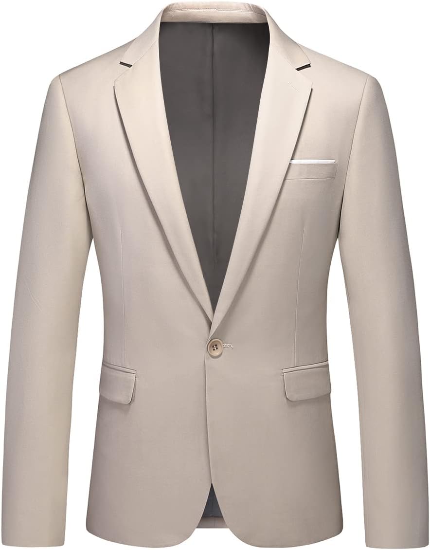 Men’s Casual Slim Fit Suit Blazer Jacket One Button Lightweight Sport Coats Formal Dress Daily Business Suit Jacket