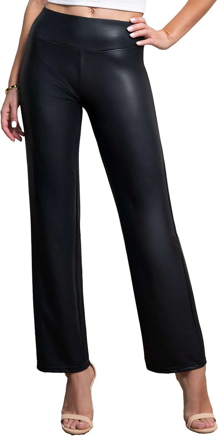 Leggings for Women in Luxe Velvet or Vegan Faux Leather – Available in Regular and Plus Size